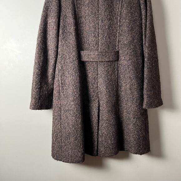 Anne Klein Sz Large Wool Blend Long Pea Coat Brown Women's - Picture 6 of 8